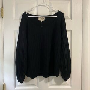 Knitz For Love And Lemons Black Ribbed Oversized Sweater NWT